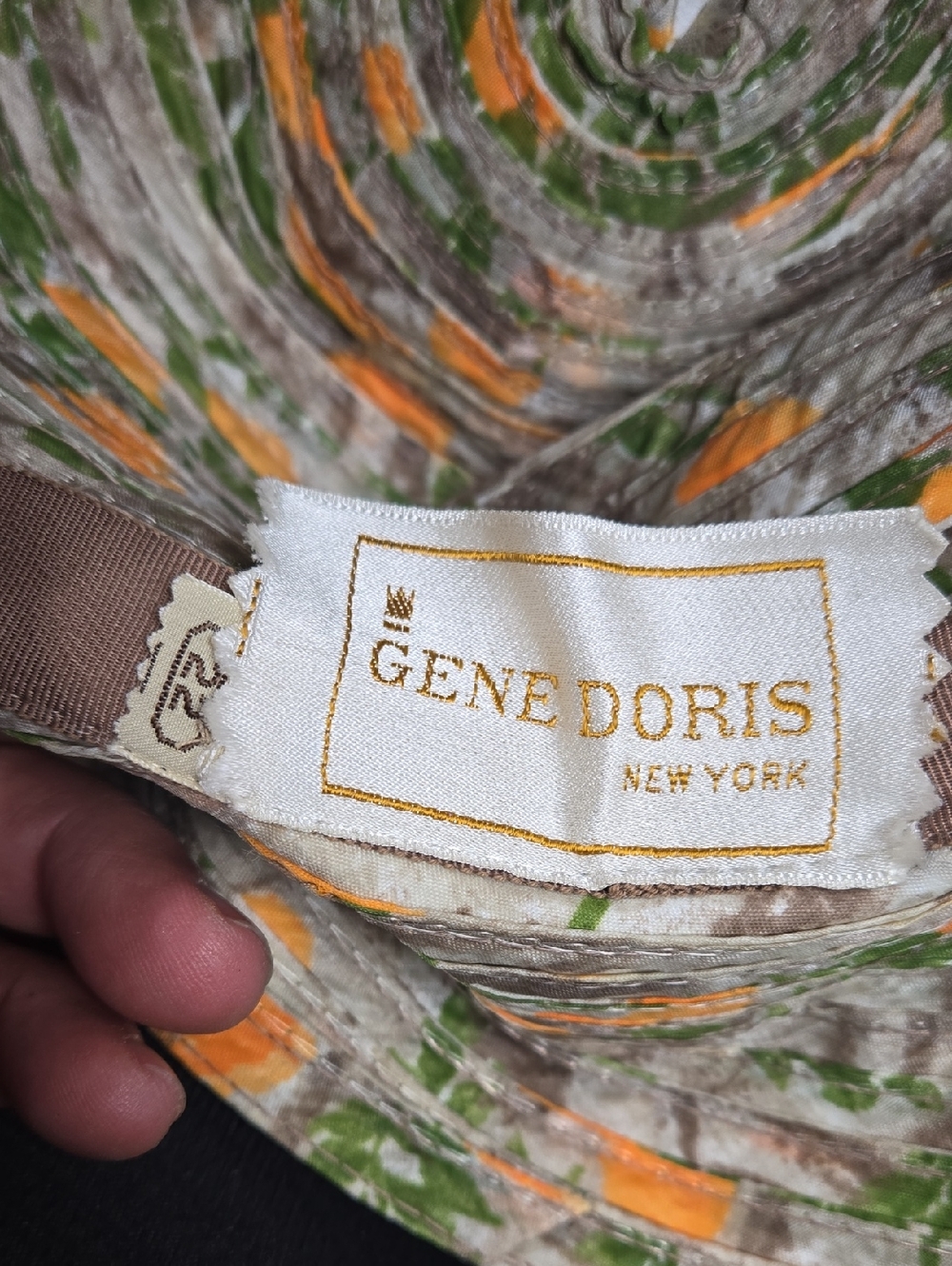 Vintage Gene Doris New York Large Brim Hat Garden Hat, Boho Garden Party Cottage - Picture 5 of 5